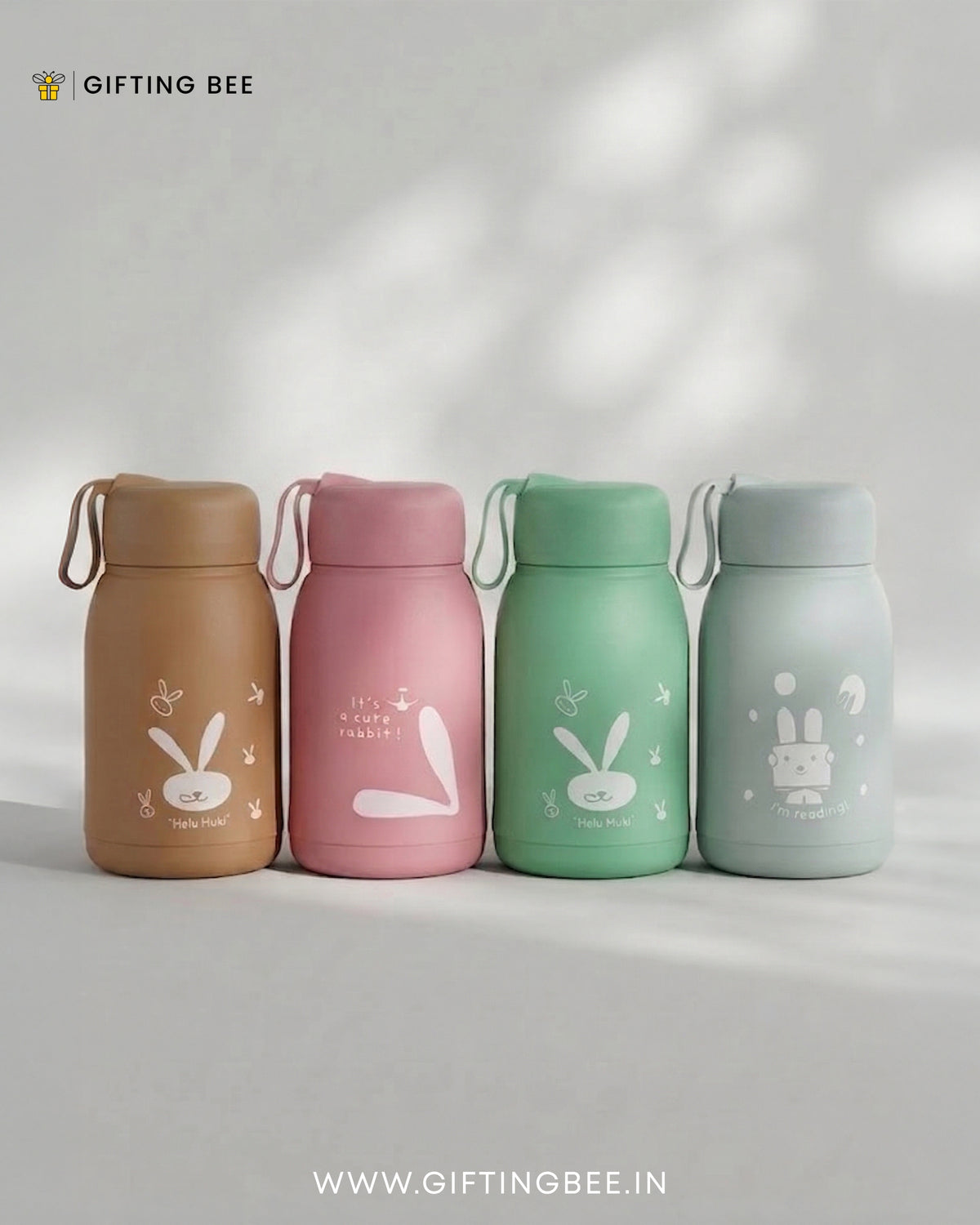 PERSONALISED RABBIT BOTTLES -  PINK