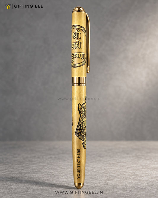 ETCHED GOD PEN   -RADHA KRISHNA