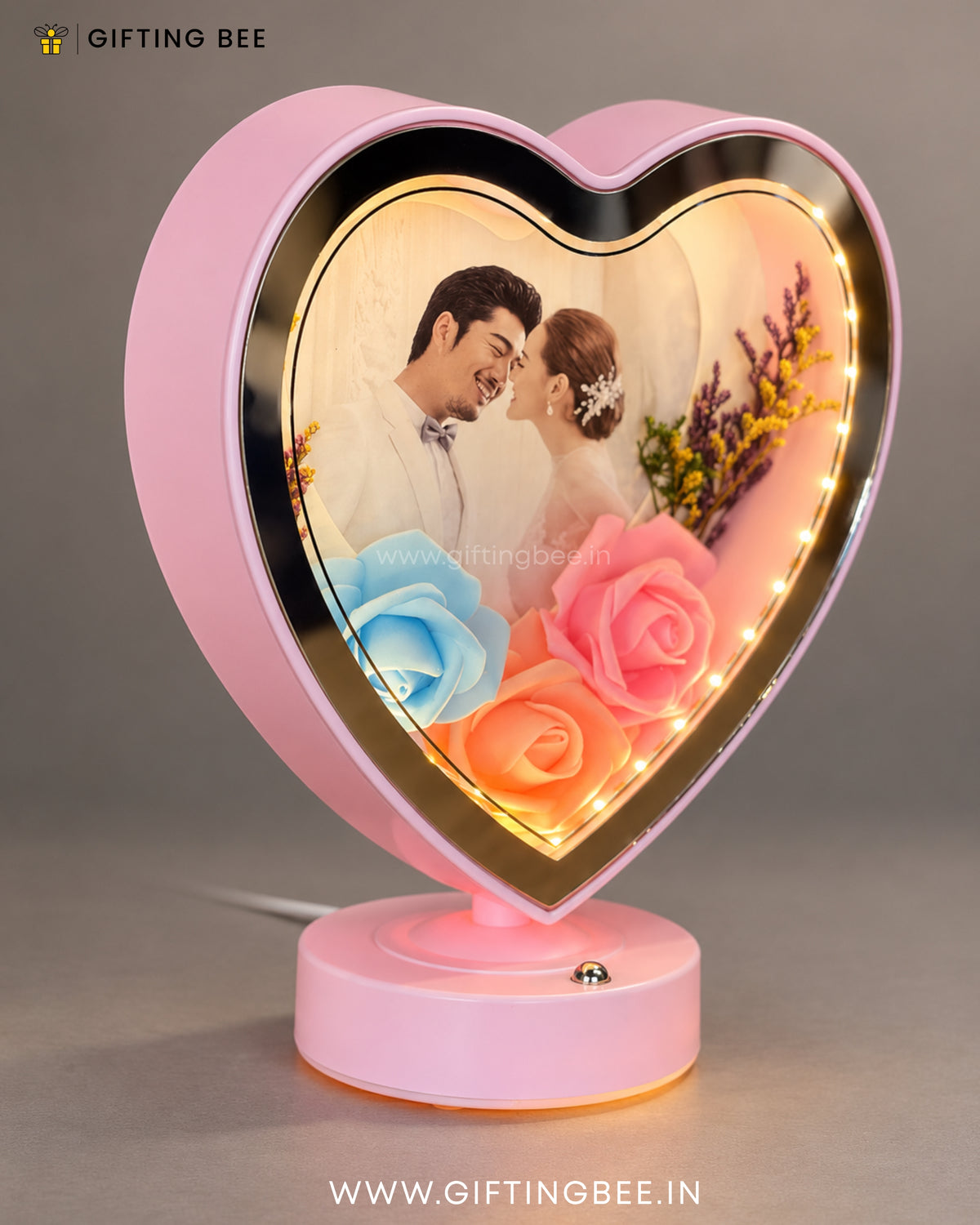 HEART LED FLOWER LAMP  PINK