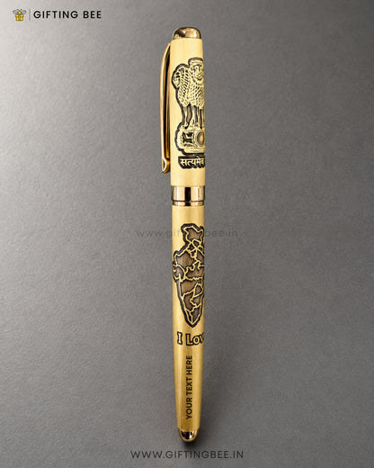 ETCHED  PEN -  I LOVE INDIA