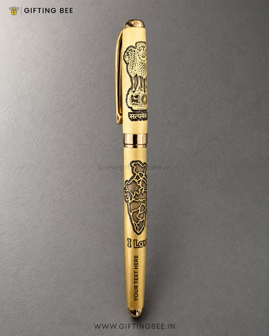 ETCHED  PEN -  I LOVE INDIA
