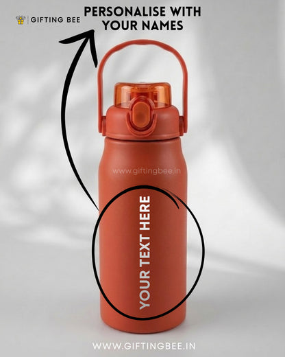 PERSONALISED HOT & COLD SIPPER BOTTLE - RED - 1200ML