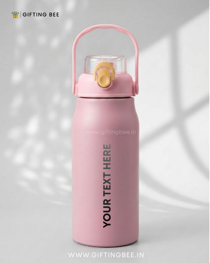 PERSONALISED HOT & COLD SIPPER BOTTLE - PINK 1200ML