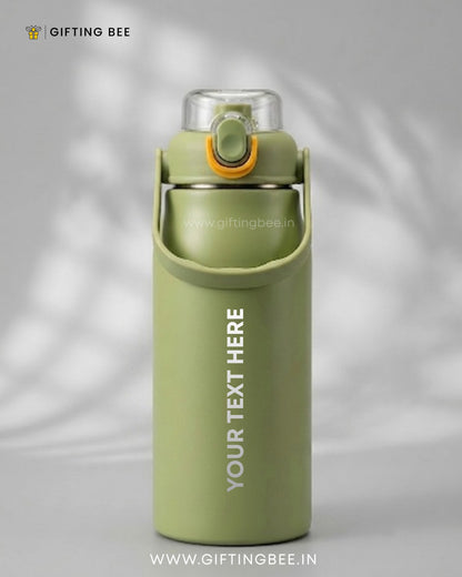 PERSONALISED HOT & COLD SIPPER BOTTLE - GREEN 1200ML
