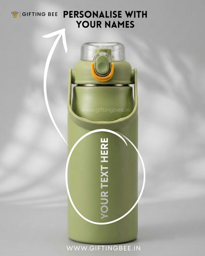 PERSONALISED HOT & COLD SIPPER BOTTLE - GREEN 1200ML