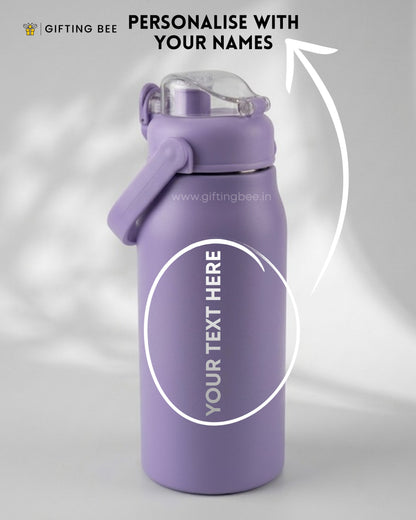 PERSONALISED HOT & COLD SIPPER BOTTLE - PURPLE 1200ML