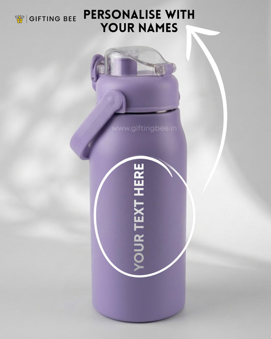 PERSONALISED HOT & COLD SIPPER BOTTLE - PURPLE 1200ML
