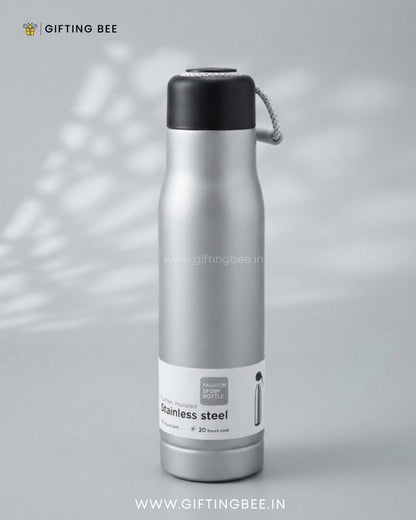 PERSONALISED HOT & COLD BOTTLE - SILVER 550ML