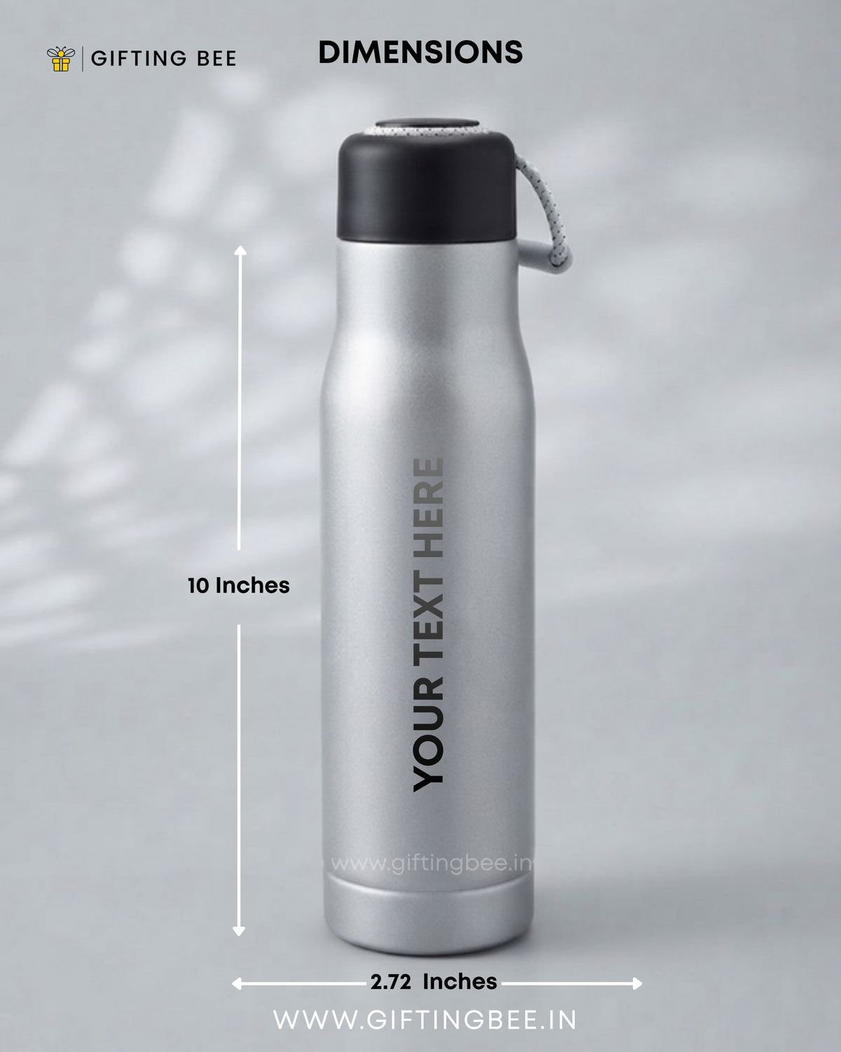 PERSONALISED HOT & COLD BOTTLE - SILVER 550ML