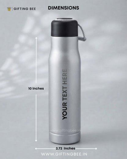 PERSONALISED HOT & COLD BOTTLE - SILVER 550ML