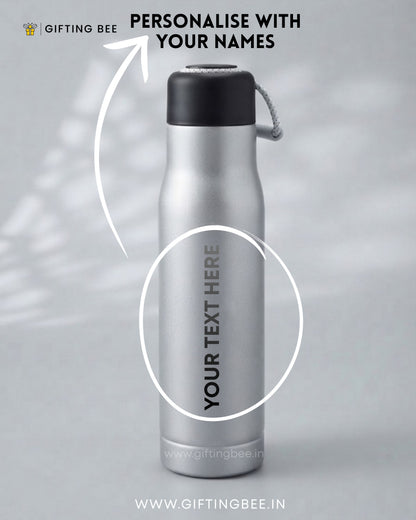 PERSONALISED HOT & COLD BOTTLE - SILVER 550ML