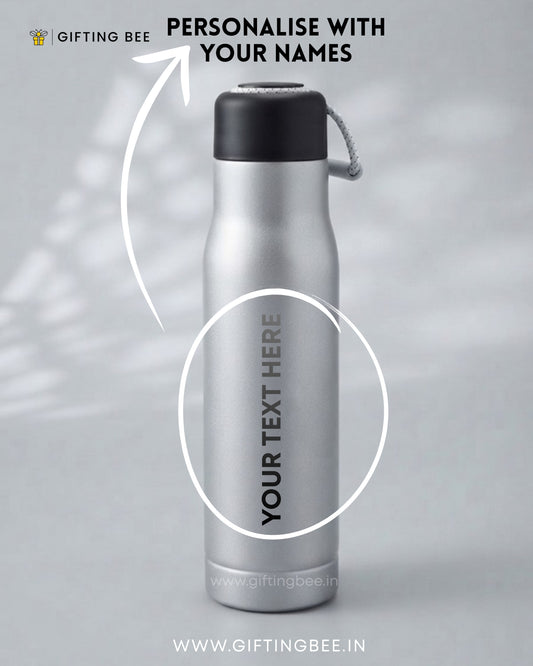 PERSONALISED HOT & COLD BOTTLE - SILVER 550ML