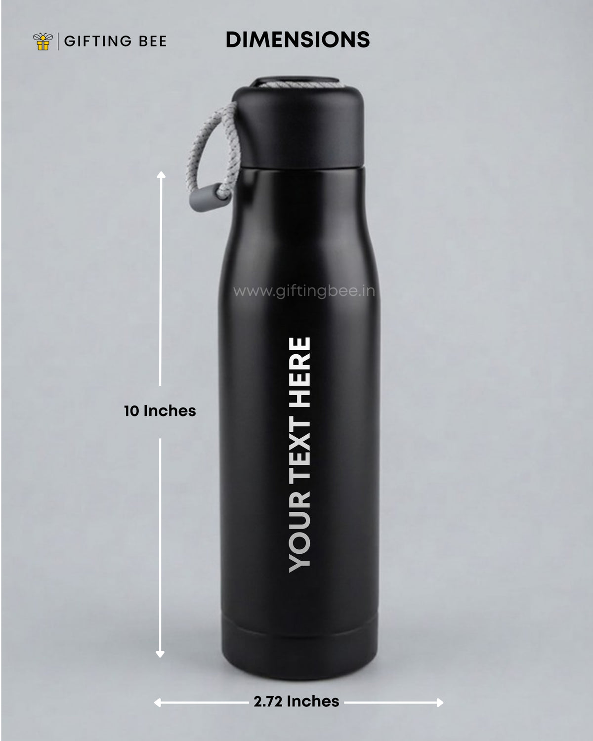 PERSONALISED HOT & COLD BOTTLE - BLACK 550ML