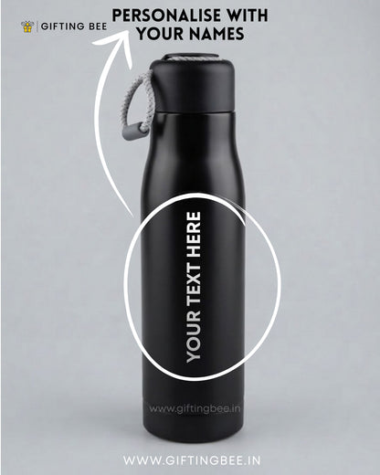 PERSONALISED HOT & COLD BOTTLE - BLACK 550ML