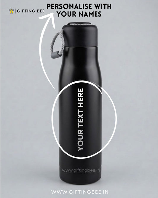 PERSONALISED HOT & COLD BOTTLE - BLACK 550ML
