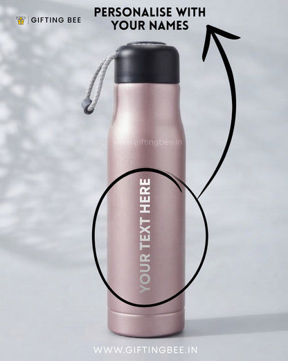 PERSONALISED HOT & COLD BOTTLE - PINK 550ML