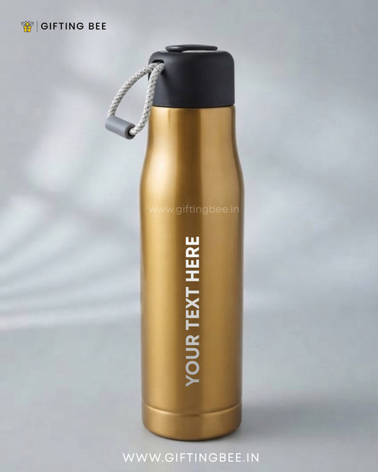 PERSONALISED HOT & COLD BOTTLE - GOLD 550ML