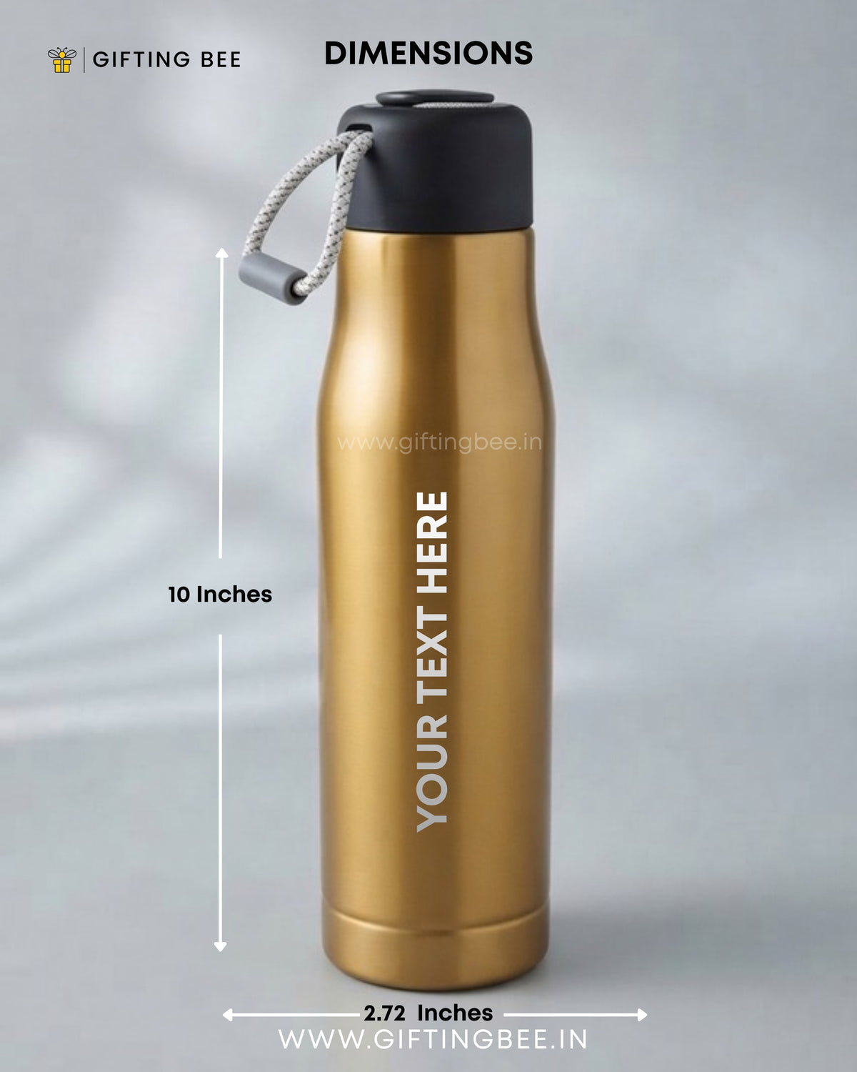 PERSONALISED HOT & COLD BOTTLE - GOLD 550ML