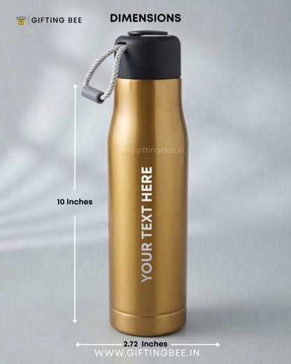PERSONALISED HOT & COLD BOTTLE - GOLD 550ML