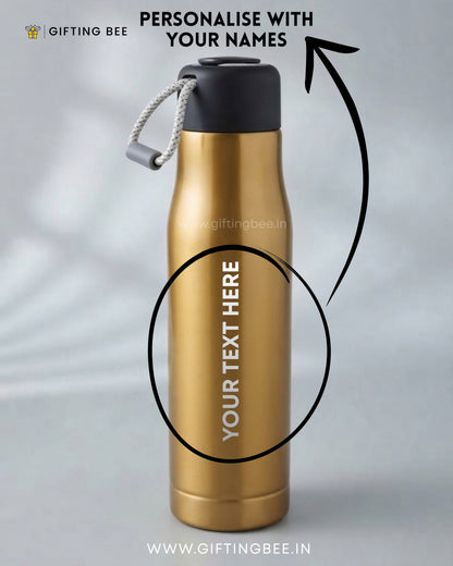 PERSONALISED HOT & COLD BOTTLE - GOLD 550ML