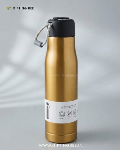 PERSONALISED HOT & COLD BOTTLE - GOLD 550ML