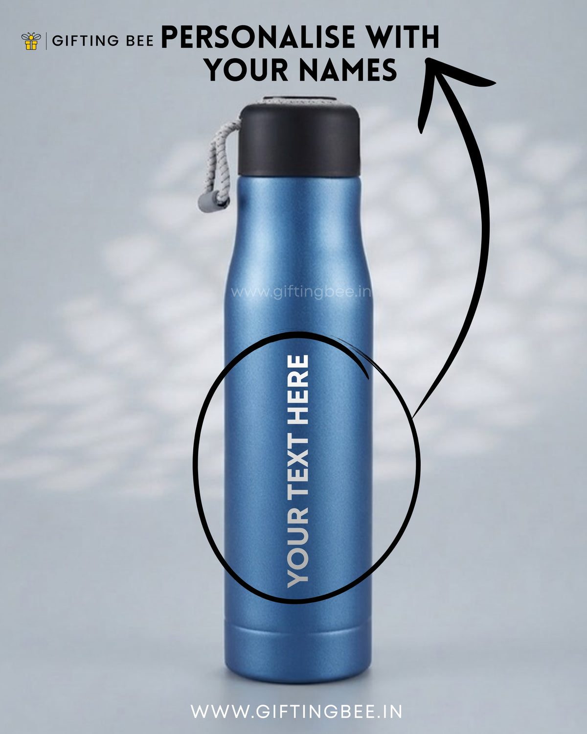 PERSONALISED HOT & COLD BOTTLE - BLUE 550ML