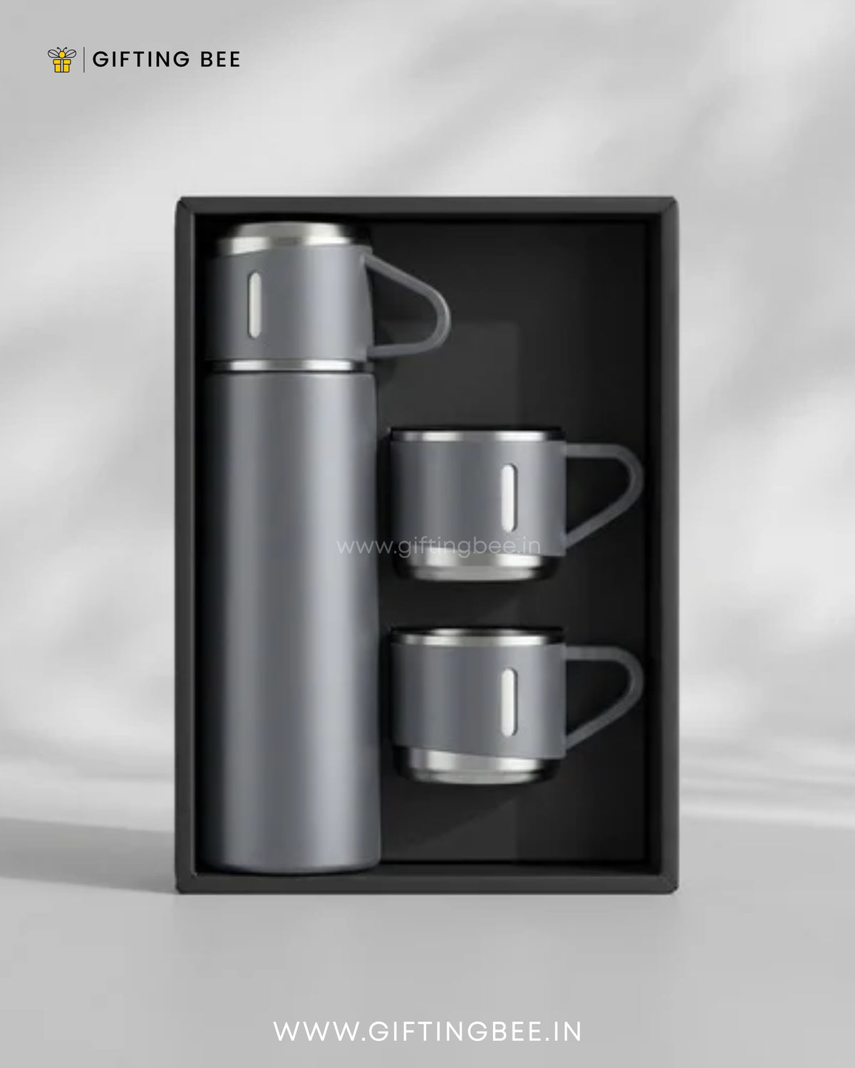 PERSONALISED VACCUME INSULATED FLASK SET - GRAY