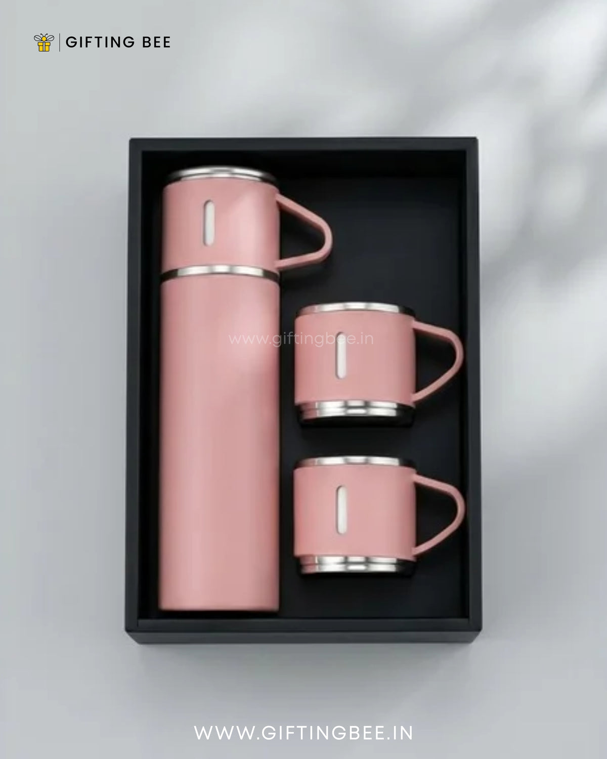 PERSONALISED VACCUME INSULATED FLASK SET - PINK
