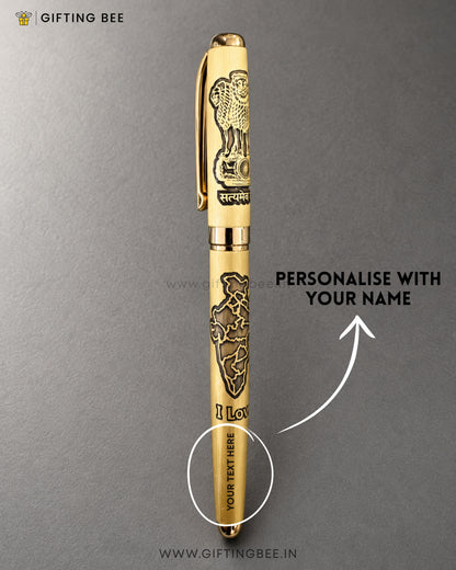 ETCHED  PEN -  I LOVE INDIA