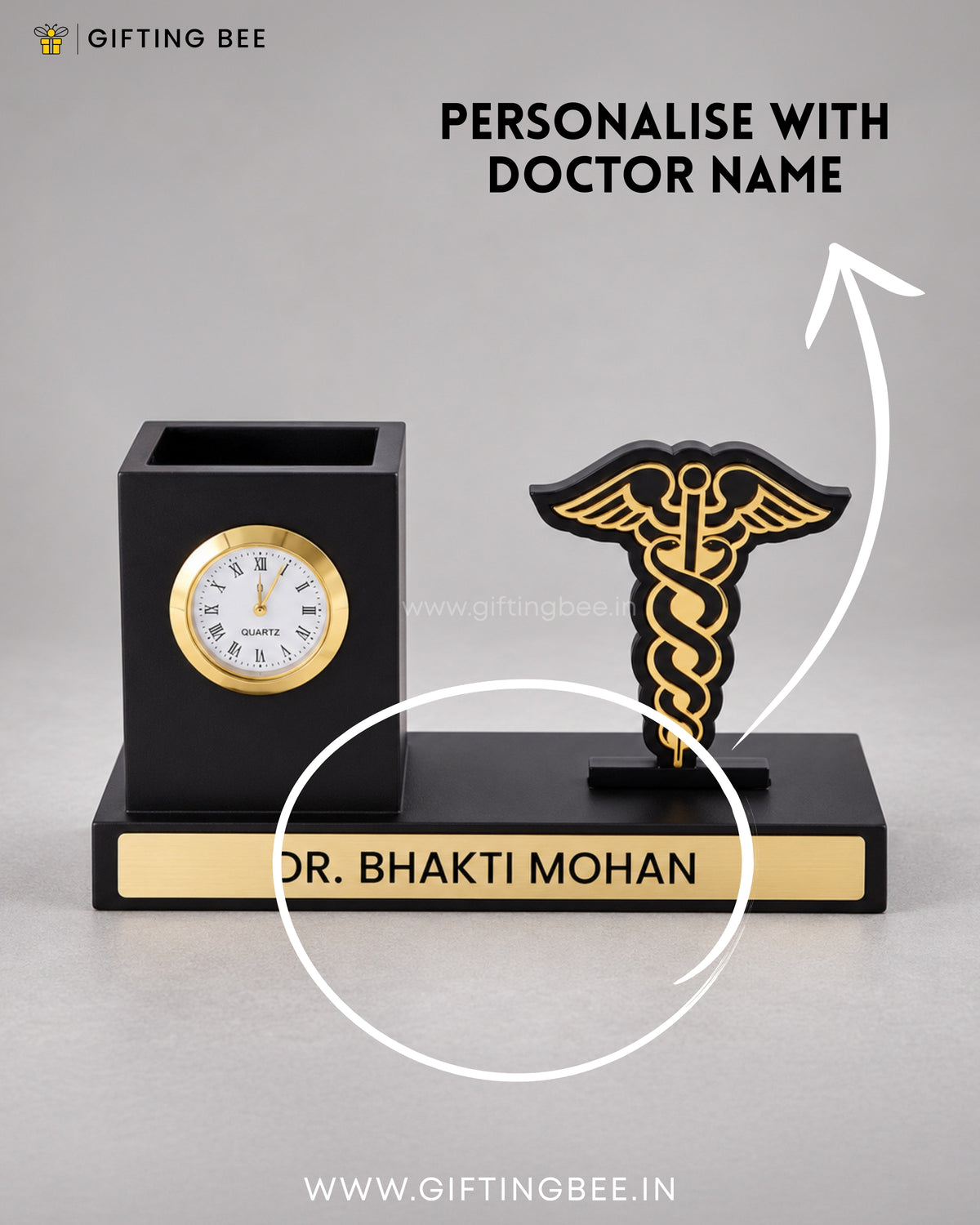 DOCTOR PEN STAND WITH CLOCK