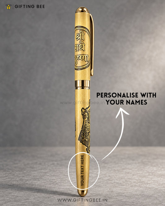 ETCHED GOD PEN   -RADHA KRISHNA