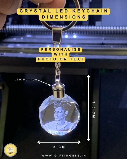 CRYSTAL LED KEYCHAIN - CIRCLE