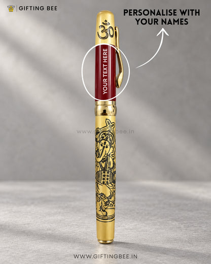 ETCHED RED GOLD GOD PEN - GANESHA