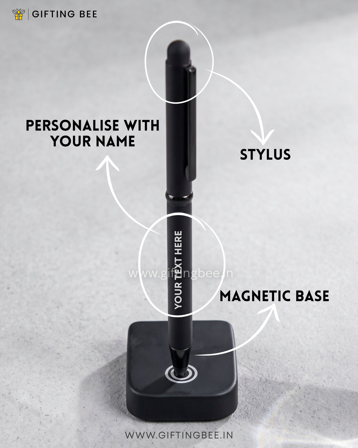 MAGNETIC BASE METAL PEN SET RECTANGLE