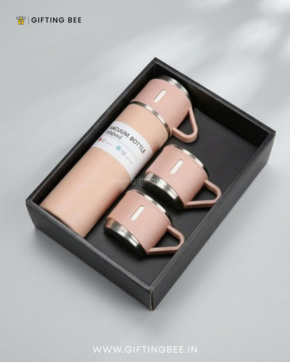 PERSONALISED VACCUME INSULATED FLASK SET - PINK