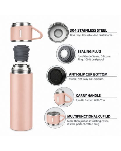 PERSONALISED VACCUME INSULATED FLASK SET - PINK