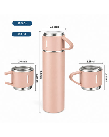 PERSONALISED VACCUME INSULATED FLASK SET - PINK
