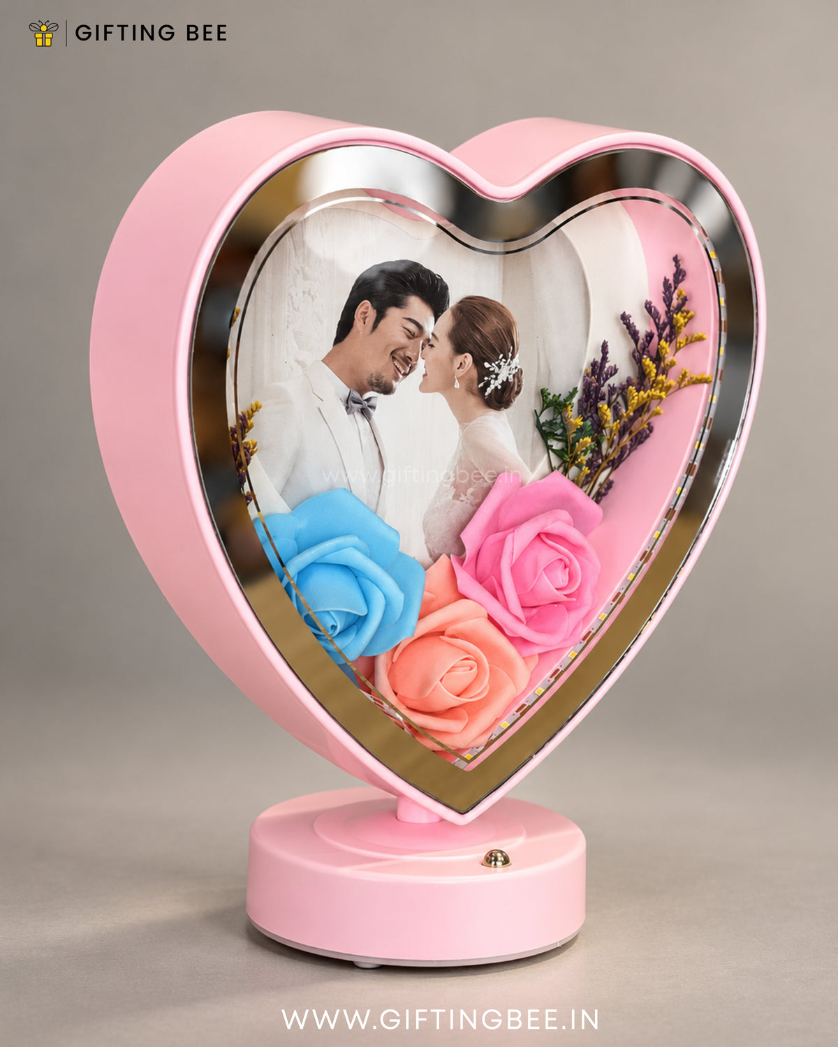 HEART LED FLOWER LAMP  PINK