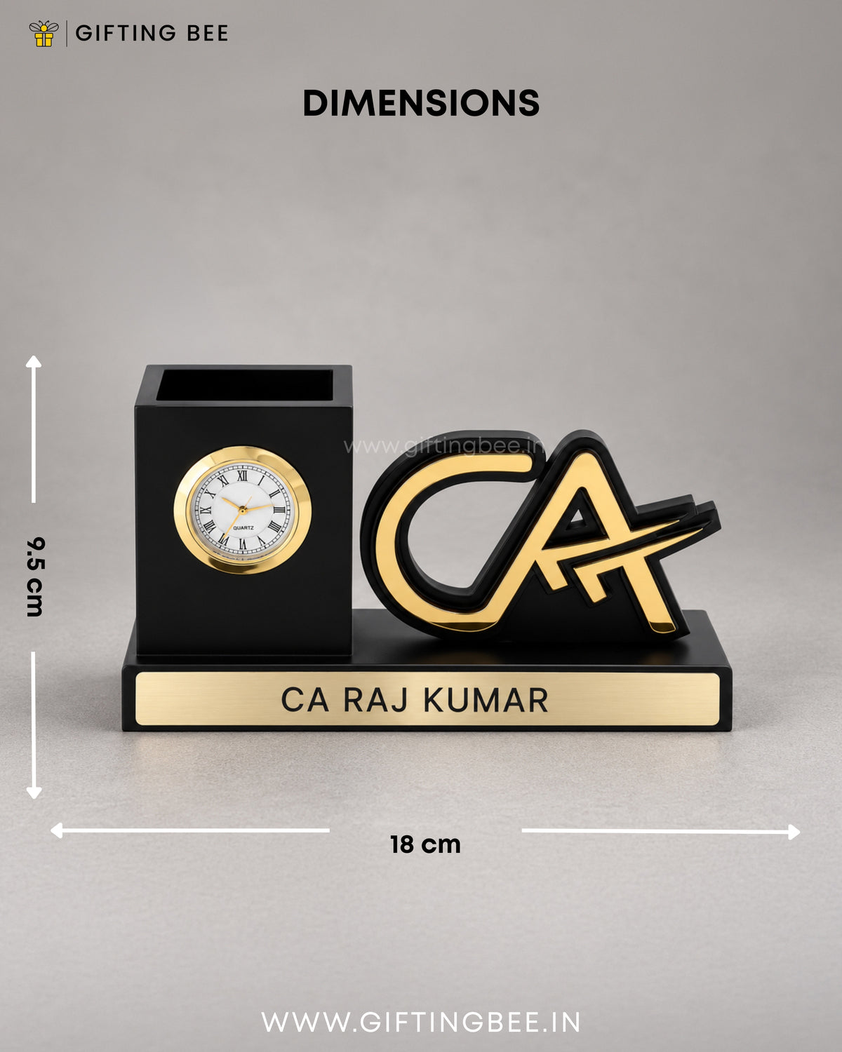 CA PEN STAND WITH CLOCK