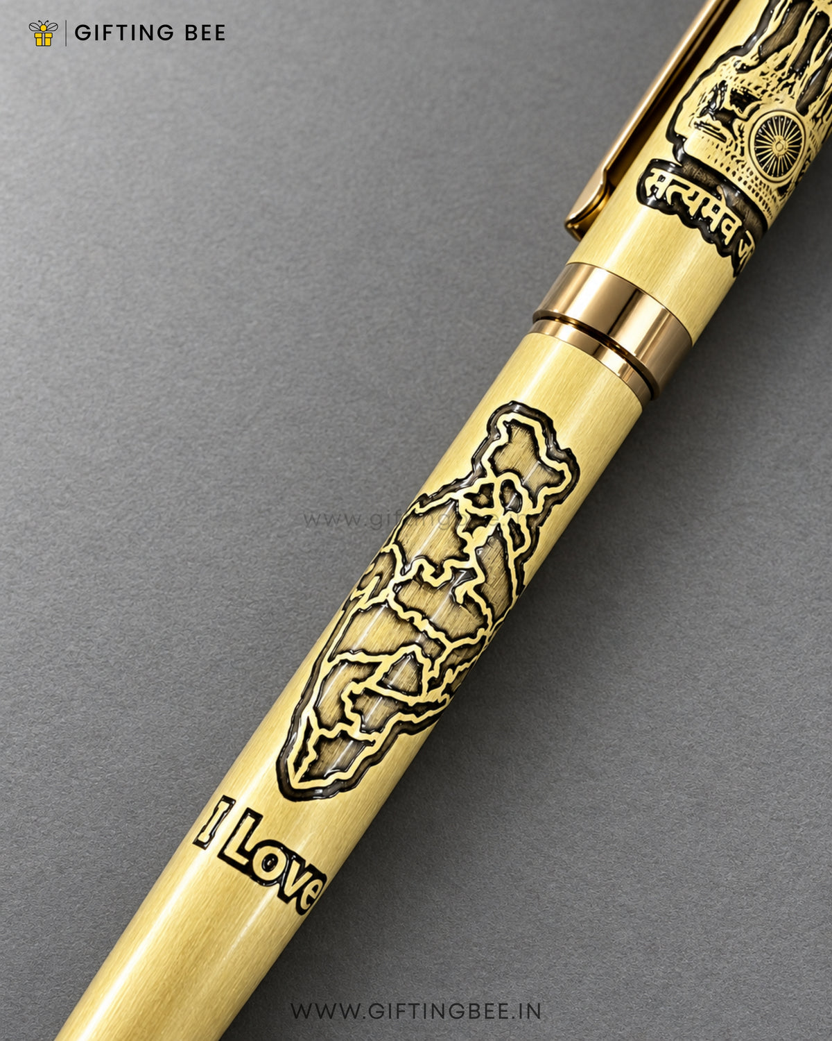 ETCHED  PEN -  I LOVE INDIA