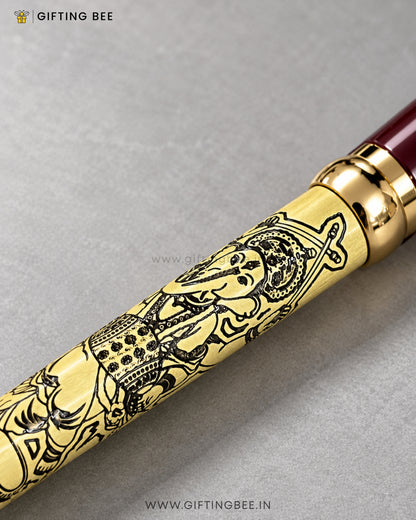 ETCHED RED GOLD GOD PEN - GANESHA