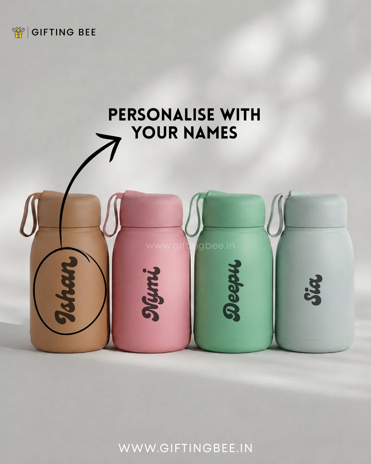 PERSONALISED RABBIT BOTTLES -  BROWN