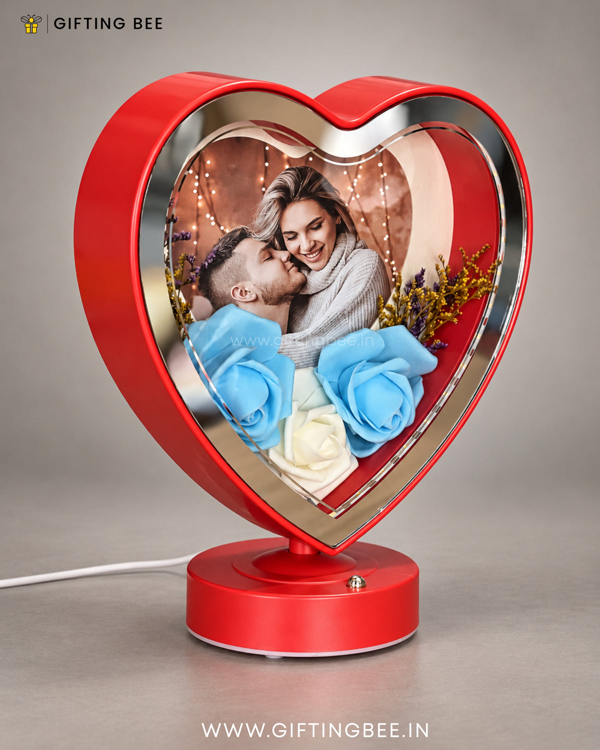 HEART LED FLOWER LAMP RED
