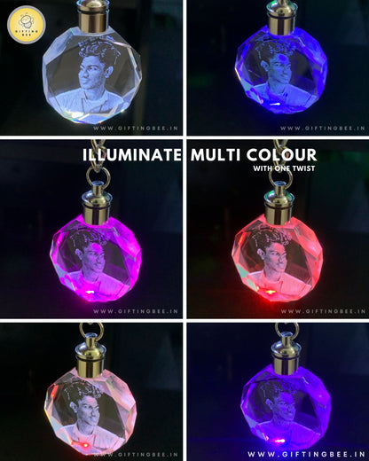 CRYSTAL LED KEYCHAIN - CIRCLE
