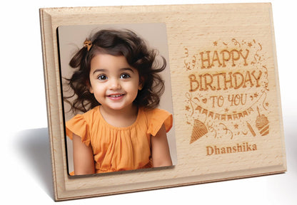 WOODEN ENGRAVING - PHOTO AND GREATINGS ON WOOD