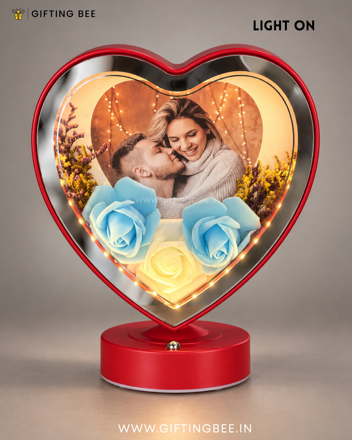 HEART LED FLOWER LAMP RED