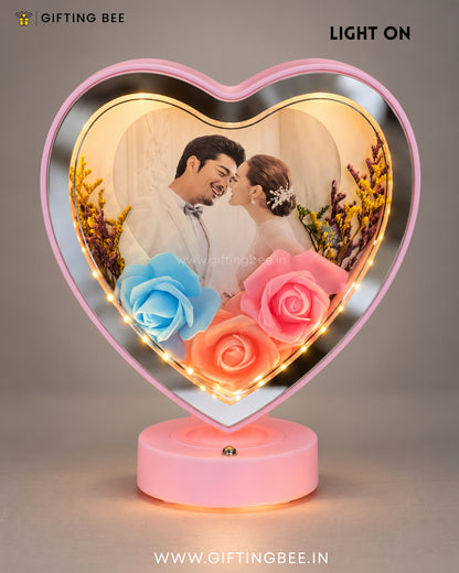 HEART LED FLOWER LAMP  PINK