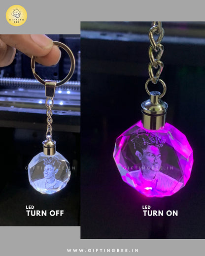 CRYSTAL LED KEYCHAIN - CIRCLE