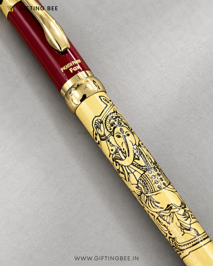 ETCHED RED GOLD GOD PEN - GANESHA