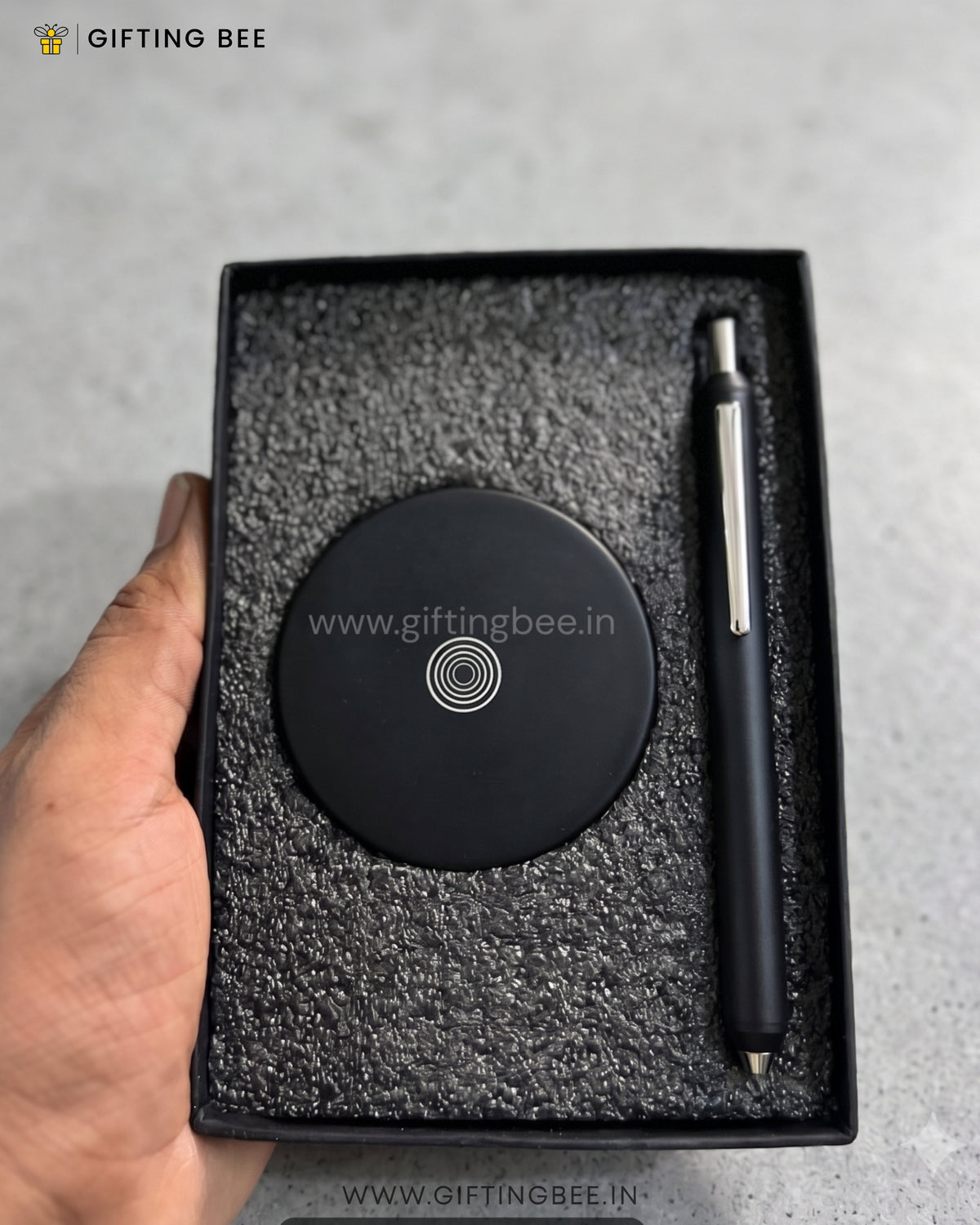 MAGNETIC BASE METAL PEN SET ROUND